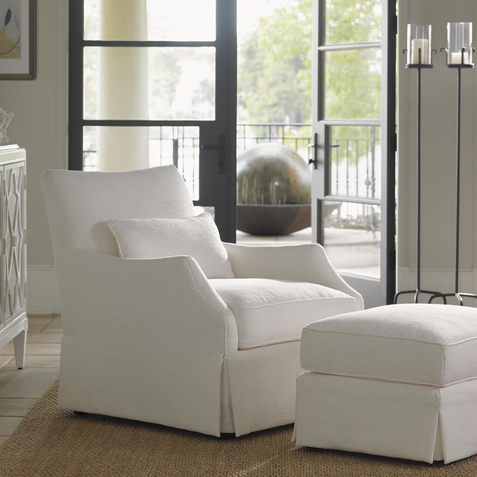 Tommy Bahama Home Ivory Key 757011 Crystal Caves Chair with Skirted Base Baer's Furniture